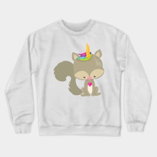 Unicorn Squirrel, Cute Squirrel, Little Squirrel Crewneck Sweatshirt